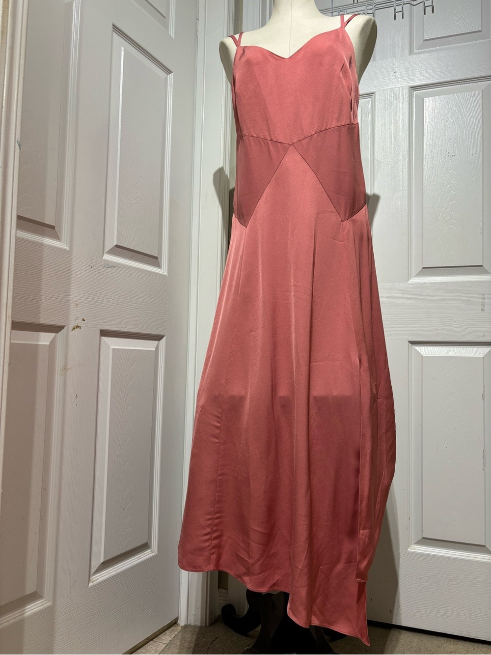 Ted Baker Sleeveless Satin Slip Dress in Dusty Rose